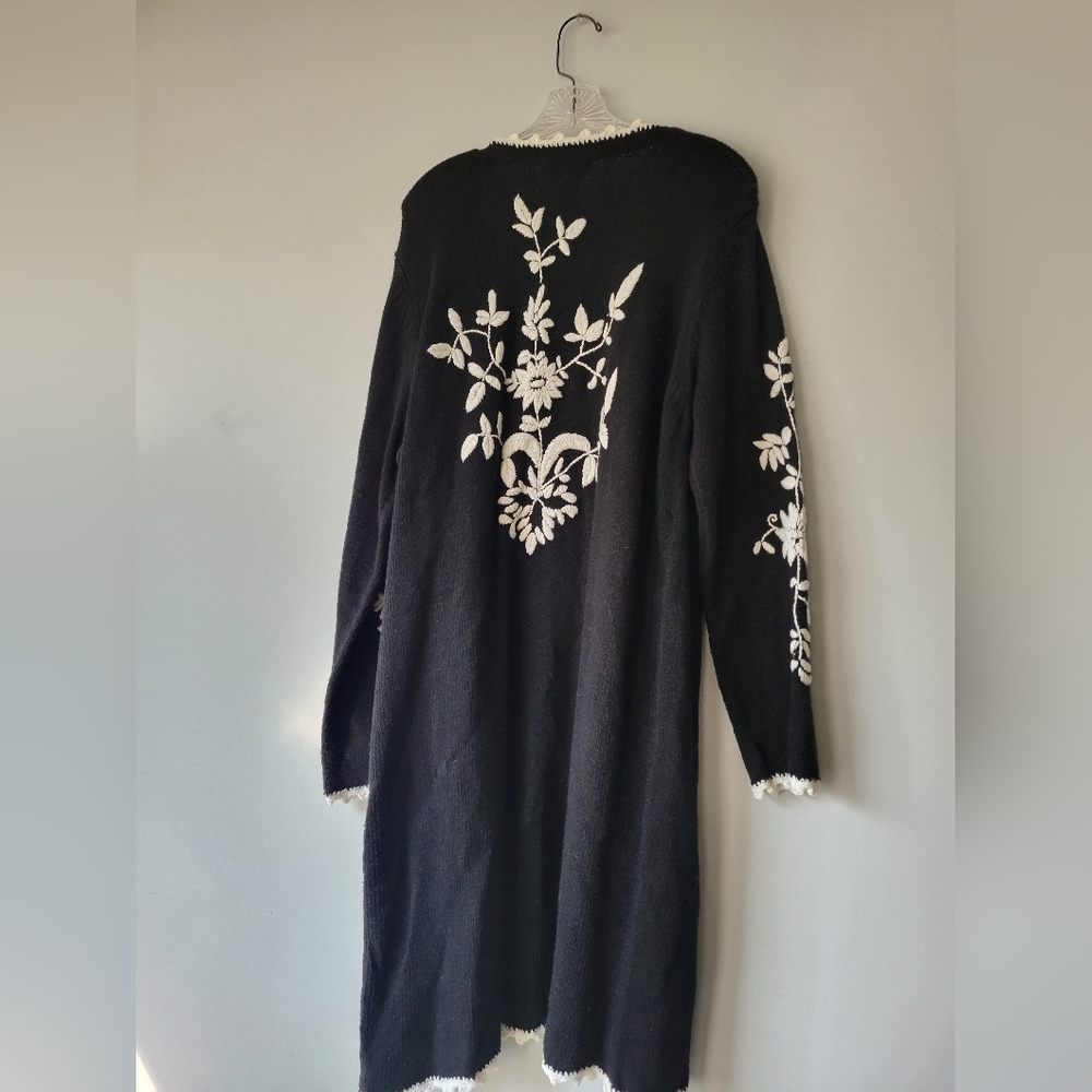 Victor Costa NWT black and white open cardigan L - Picture 3 of 5